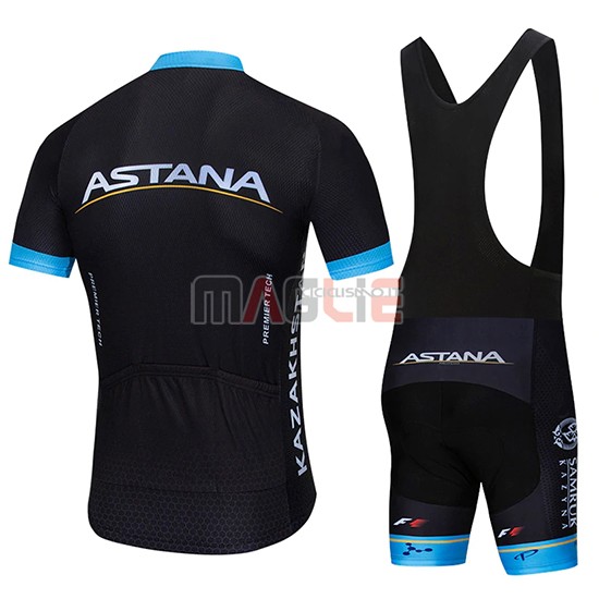 Maglia Astana Manica Corta 2019 Nero Blu - Clicca l'immagine per chiudere